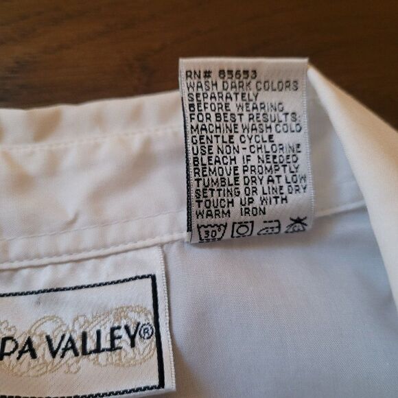 Napa Valley Womens Floral White Embroidered Pearl Button Shirt Sz XL - Picture 8 of 8